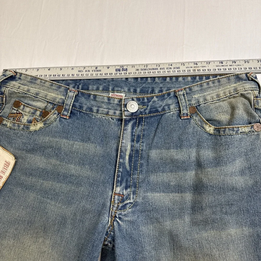 JEANS FLARE‎ True Religion MENS 40X34 BOBBY BIG T  Y2K Grunge Big Stitch